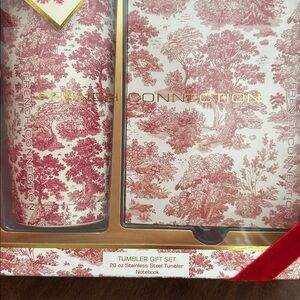 French Connection red printed 20 oz tumbler and notebook set